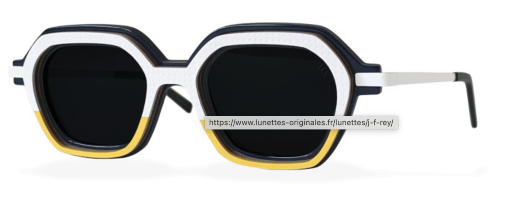 Lunettes solaires MOHO Blanc/Jaune de Clément Lunetier avec monture artisanale blanche et jaune, au design audacieux.