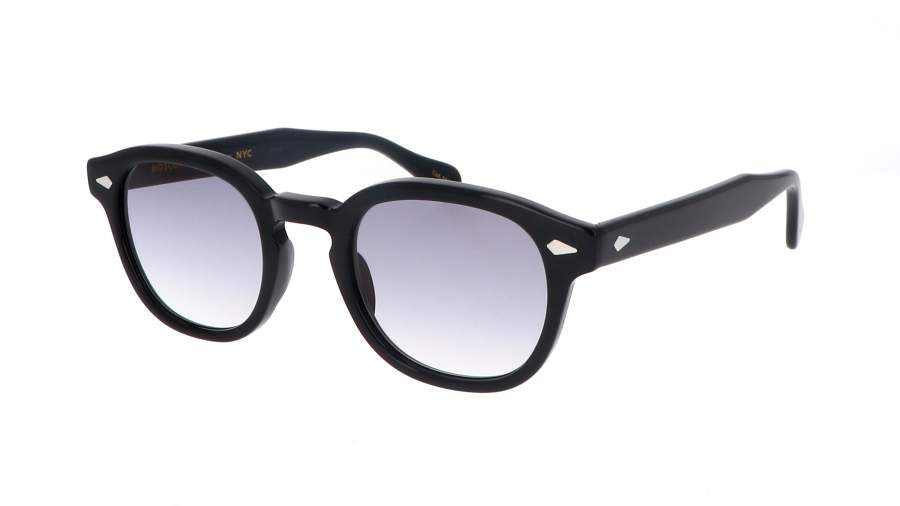 Lunettes Moscot Lemtosh Black with Custom Made Tints en American Grey Fade taille 49 Large.