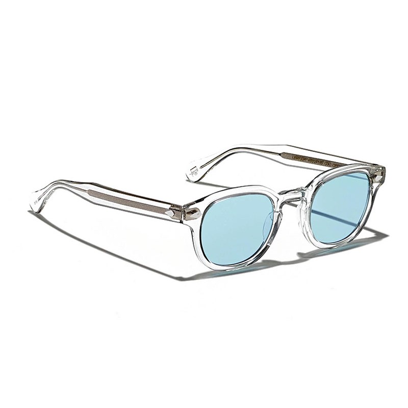 Lunettes de soleil Moscot Lemtosh Sun Crystal avec verres bleus taille 46 Average.